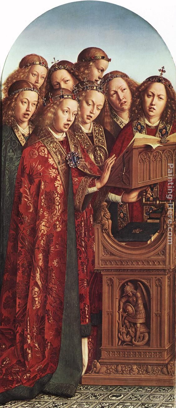 Jan van Eyck The Ghent Altarpiece Singing Angels